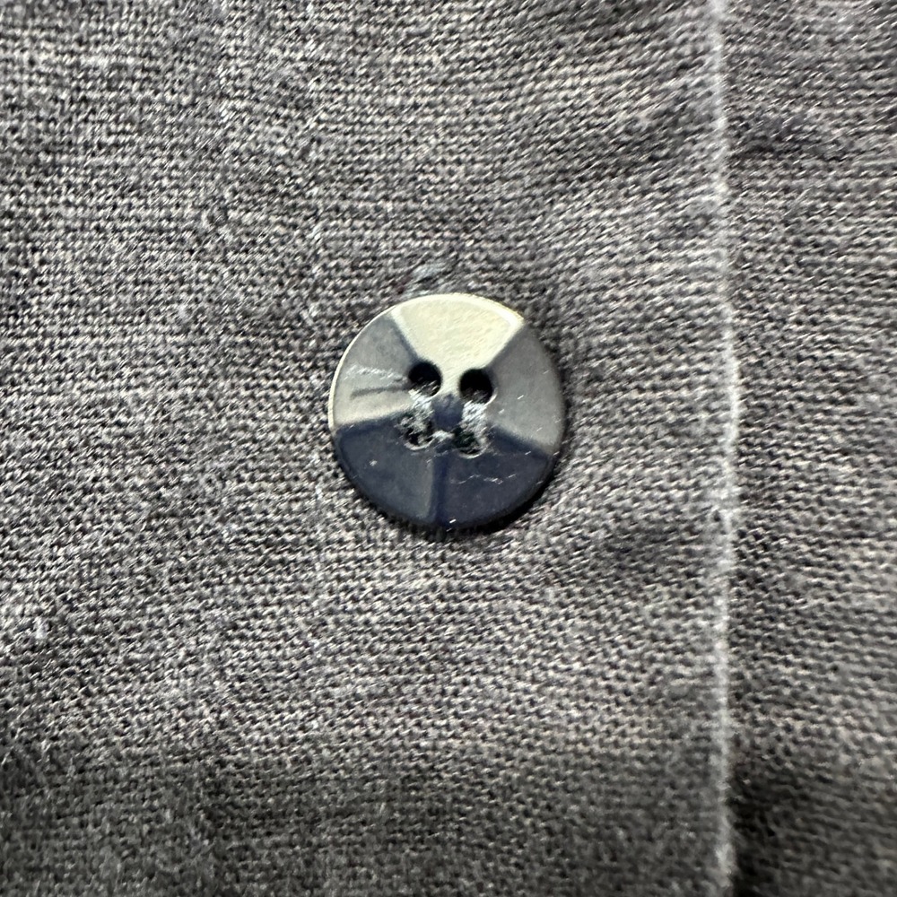 Christopher & Banks Short Sleeve Button Up Top Size 10 Blue Linen Rayon Capsule - Picture 8 of 9